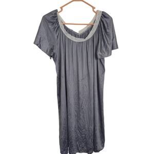 VTG Feather bed Intimates Satin Nightgown‎ Size 1X Romantic Made In The USA